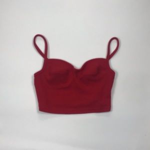 red croptop